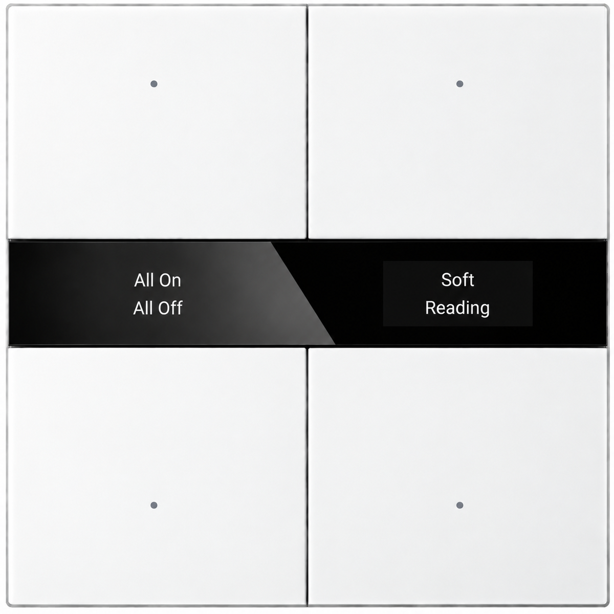 KNX S-series Push Button Sensor Display & Secure, 2-Gang - Mirror Glass Display – white finish