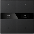 KNX S-series Push Button Sensor Display & Secure, 2-Gang - Mirror Glass Display – black finish