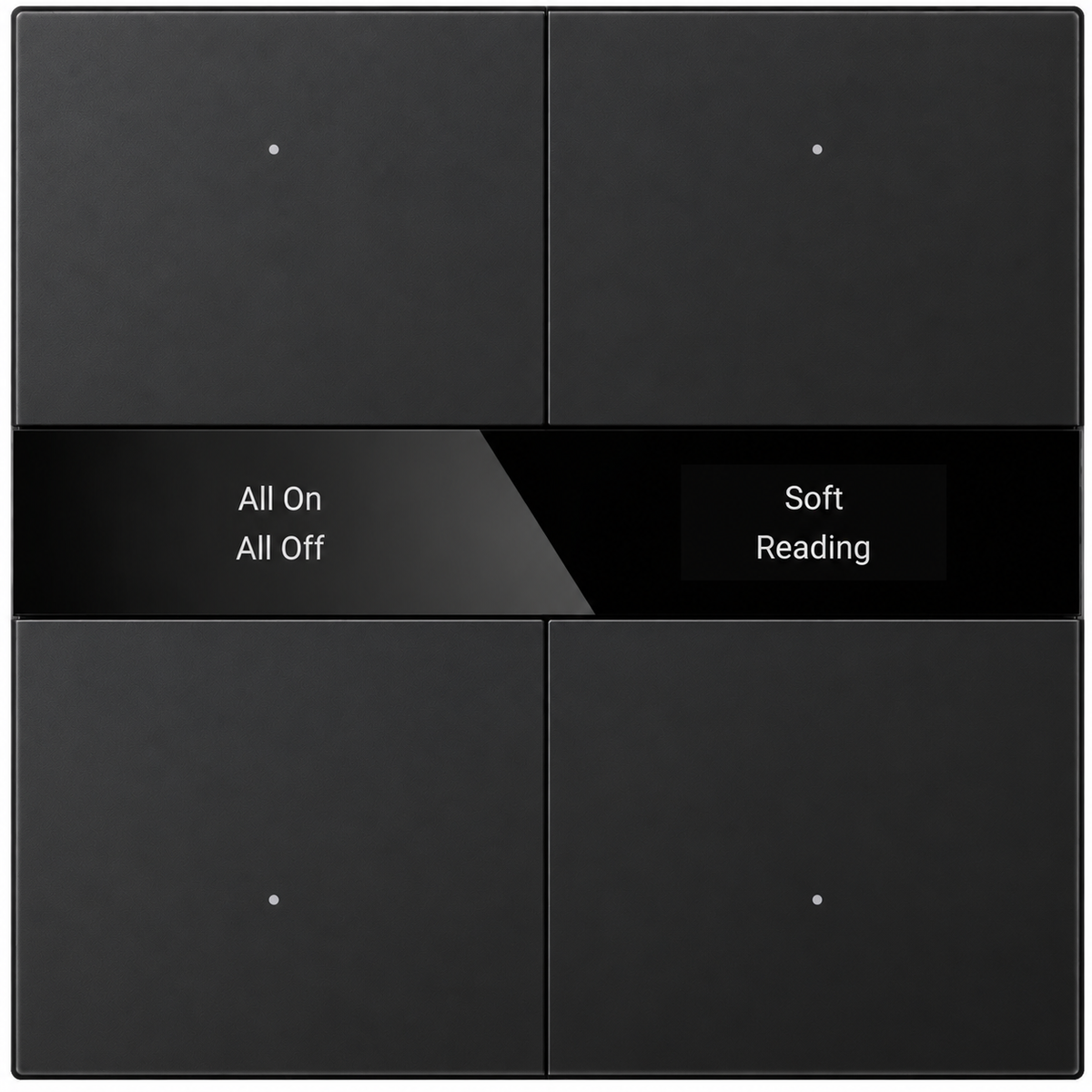 KNX S-series Push Button Sensor Display & Secure, 2-Gang - Mirror Glass Display – black finish