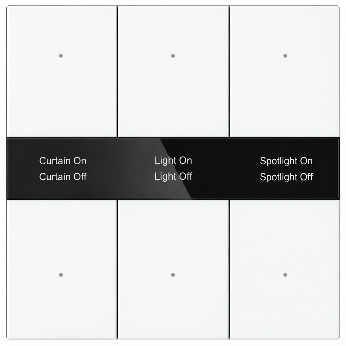KNX S-series Push Button Sensor Display & Secure, 3-Gang - Mirror Glass Display – white finish