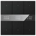 KNX S-series Push Button Sensor Display & Secure, 3-Gang - Mirror Glass Display – black finish