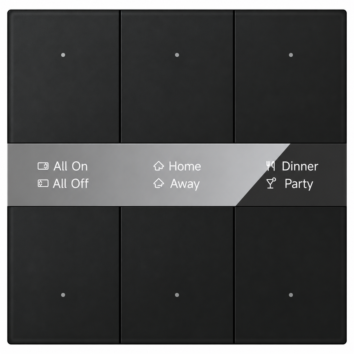 KNX S-series Push Button Sensor Display & Secure, 3-Gang - Mirror Glass Display – black finish