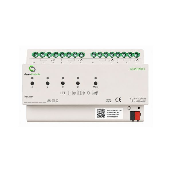 GreenControls Dimming Actuator, Universal, 300W, 4 channel
