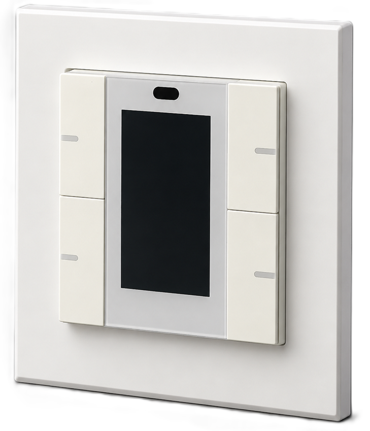 KNX Push Button Sensor with Display, 55mm, 2 Gang, Secure – right view